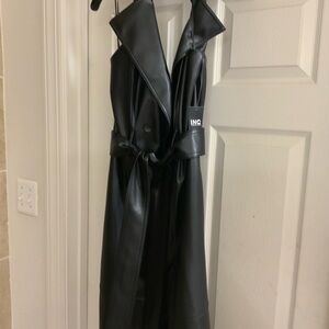 Chic  and Stylish Black Non-Leather Double breasted Halter Back DRESS SIZE 6